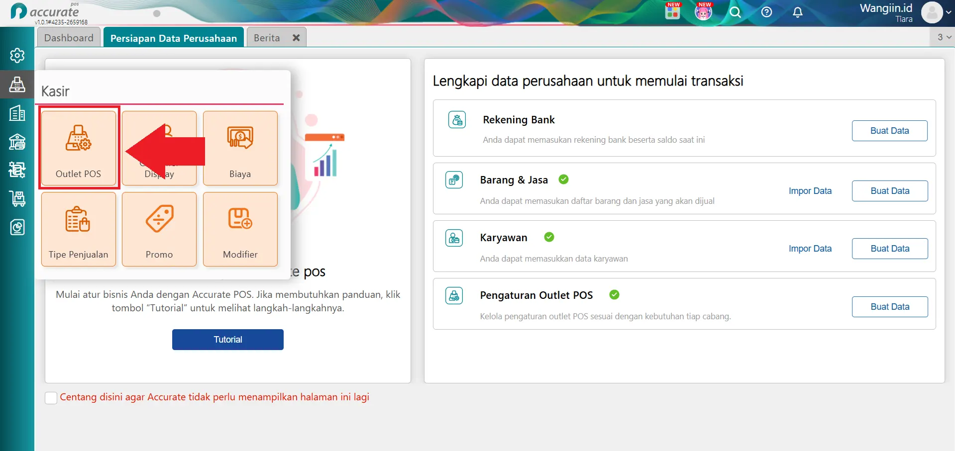 Cara memutuskan perangkat Accurate POS